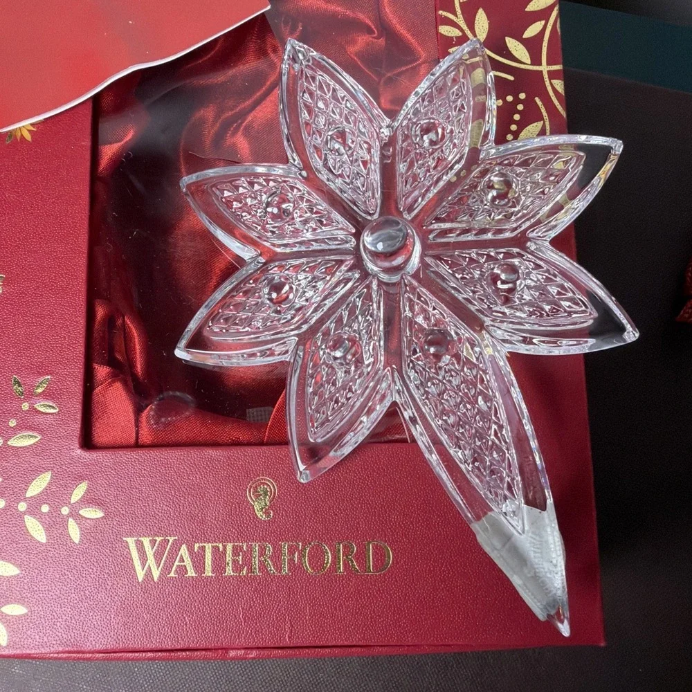 Waterford Crystal Snowstar Annual Ornament In Box Christmas Holiday